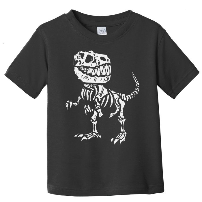 Halloween Dino Skeleton Trex Toddler T-Shirt