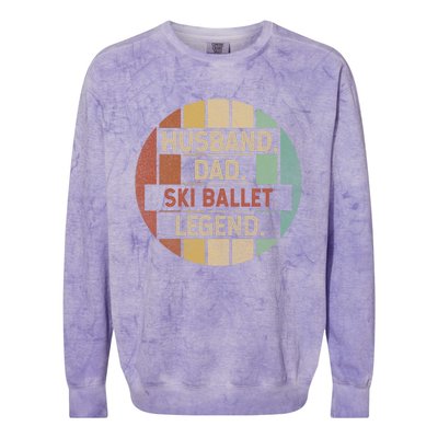 Husband Dad Ski Ballet Legend Vintage Funny Gift Colorblast Crewneck Sweatshirt