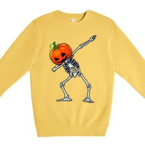 Halloween Dabbing Skeleton Scary Pumpkin Jack O Lantern Great Gift Premium Crewneck Sweatshirt