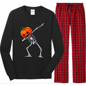 Halloween Dabbing Skeleton Scary Pumpkin Jack O Lantern Great Gift Long Sleeve Pajama Set