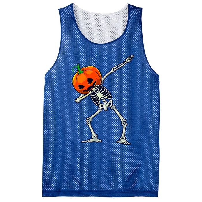 Halloween Dabbing Skeleton Scary Pumpkin Jack O Lantern Great Gift Mesh Reversible Basketball Jersey Tank