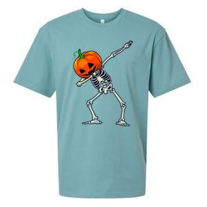 Halloween Dabbing Skeleton Scary Pumpkin Jack O Lantern Great Gift Sueded Cloud Jersey T-Shirt