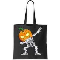 Halloween Dabbing Skeleton Scary Pumpkin Jack O Lantern Tote Bag