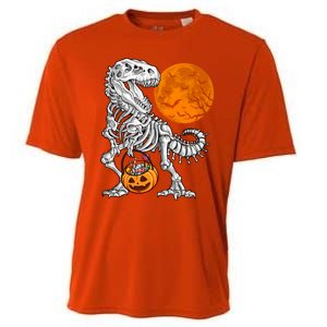 Halloween Dinosaur Skeleton T Rex Scary Pumpkin Moon Meaningful Gift Cooling Performance Crew T-Shirt