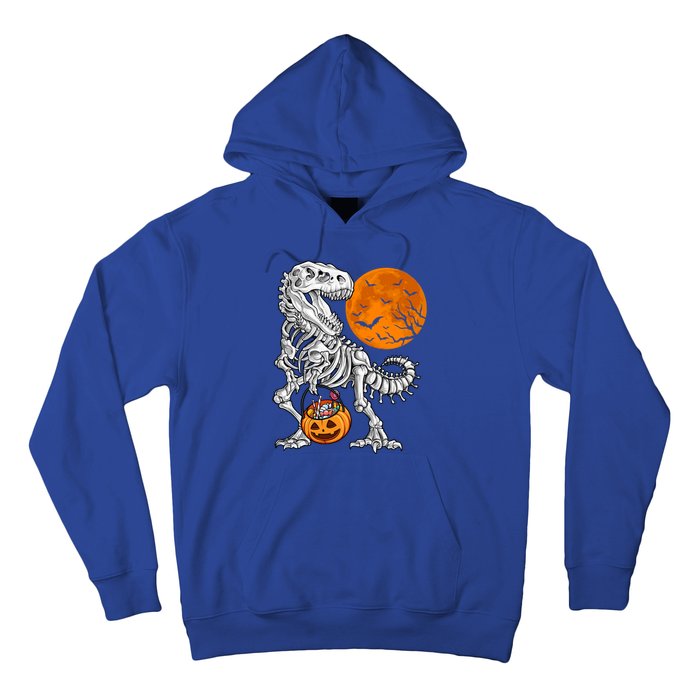 Halloween Dinosaur Skeleton T Rex Scary Pumpkin Moon Meaningful Gift Hoodie