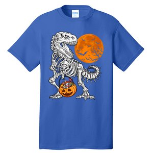 Halloween Dinosaur Skeleton T Rex Scary Pumpkin Moon Meaningful Gift Tall T-Shirt