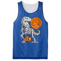 Halloween Dinosaur Skeleton T Rex Scary Pumpkin Moon Meaningful Gift Mesh Reversible Basketball Jersey Tank