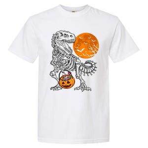 Halloween Dinosaur Skeleton T Rex Scary Pumpkin Moon Meaningful Gift Garment-Dyed Heavyweight T-Shirt