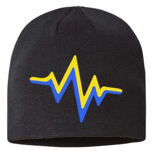 Heartbeat Down Syndrome Awareness Gift Sustainable Beanie