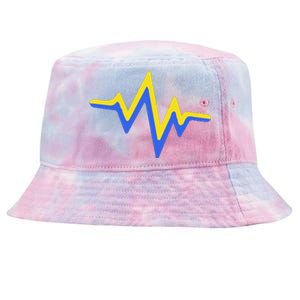 Heartbeat Down Syndrome Awareness Gift Tie-Dyed Bucket Hat