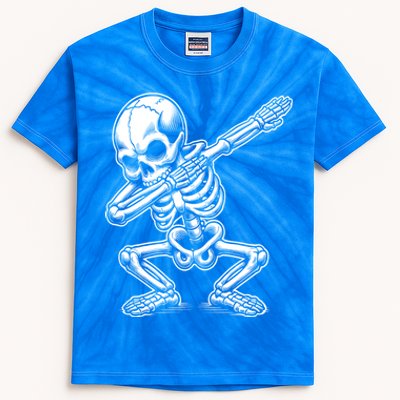 Halloween Dabbing Skeleton Skull Dab Dance Gift Kids Tie-Dye T-Shirt