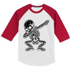 Halloween Dabbing Skeleton Skull Dab Dance Gift Kids Colorblock Raglan Jersey