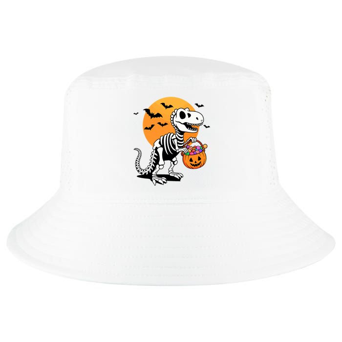 Halloween Dinosaur Skeleton T Rex Scary Pumpkin Moon De Cool Comfort Performance Bucket Hat