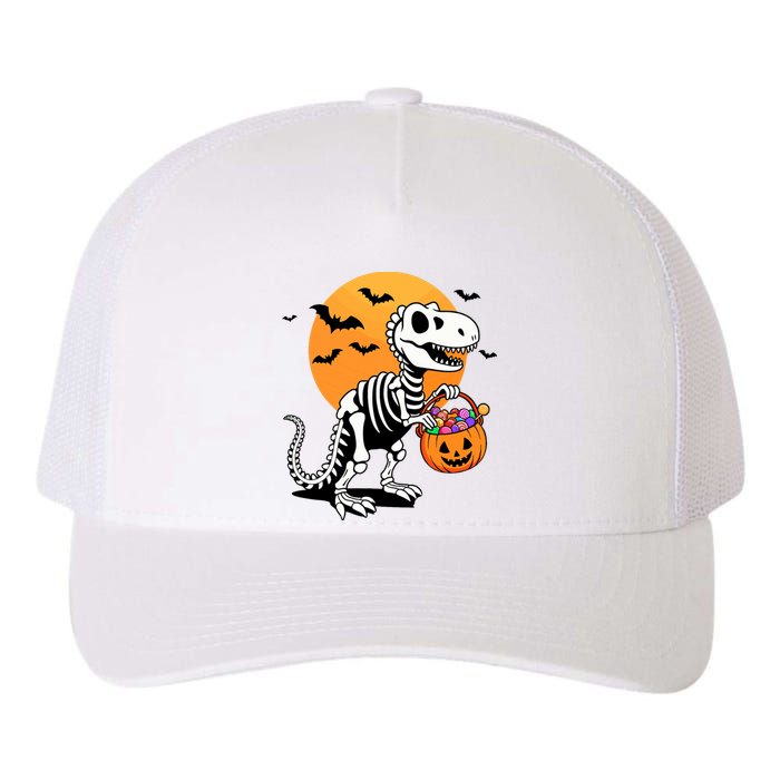 Halloween Dinosaur Skeleton T Rex Scary Pumpkin Moon De Yupoong Adult 5-Panel Trucker Hat