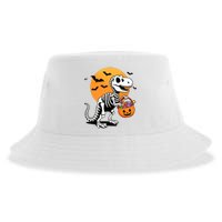 Halloween Dinosaur Skeleton T Rex Scary Pumpkin Moon De Sustainable Bucket Hat