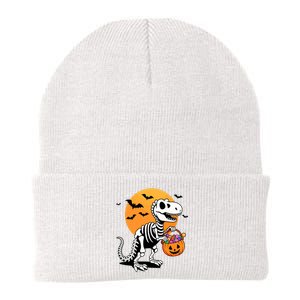 Halloween Dinosaur Skeleton T Rex Scary Pumpkin Moon De Knit Cap Winter Beanie