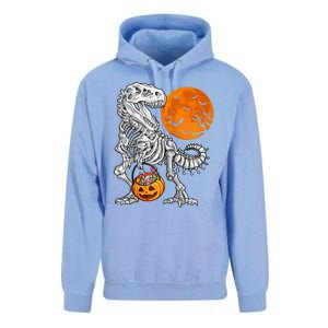 Halloween Dinosaur Skeleton T Rex Scary Pumpkin Moon Raglan Baseball Unisex Surf Hoodie