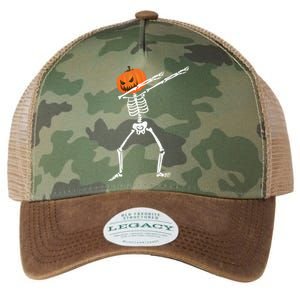 Halloween Dabbing Skeleton Scary Pumpkin Jack O Lantern Gift Legacy Tie Dye Trucker Hat