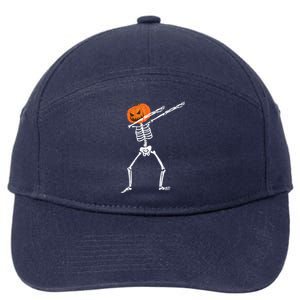 Halloween Dabbing Skeleton Scary Pumpkin Jack O Lantern Gift 7-Panel Snapback Hat