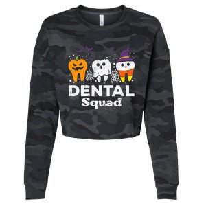 Halloween Dental Squad Teeth Funny Costume Dentist Great Gift Cropped Pullover Crew