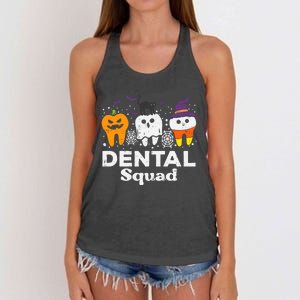 Halloween Dental Squad Teeth Funny Costume Dentist Great Gift Women's Knotted Racerback Tank