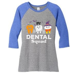 Halloween Dental Squad Teeth Funny Costume Dentist Great Gift Women's Tri-Blend 3/4-Sleeve Raglan Shirt