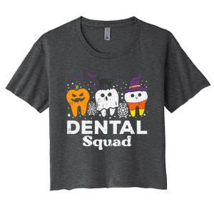 Halloween Dental Squad Teeth Funny Costume Dentist Great Gift Women's Crop Top Tee