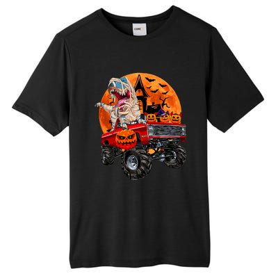 Halloween Dinosaur Skeleton T Rex Scary Pumpkin Moon Tall Fusion ChromaSoft Performance T-Shirt