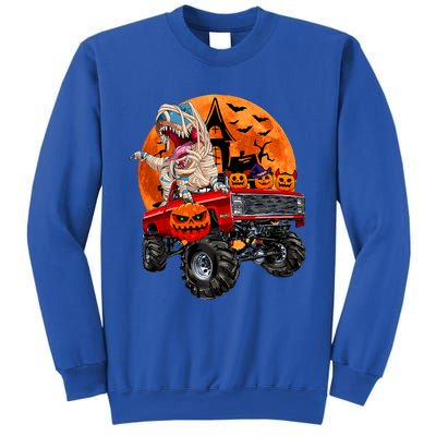 Halloween Dinosaur Skeleton T Rex Scary Pumpkin Moon Sweatshirt