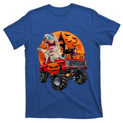 Halloween Dinosaur Skeleton T Rex Scary Pumpkin Moon T-Shirt