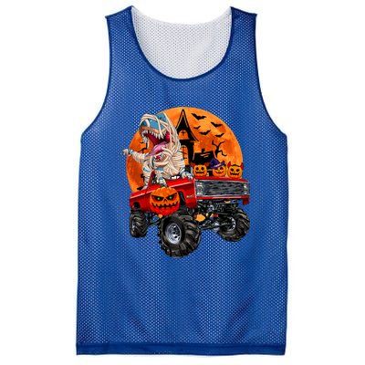 Halloween Dinosaur Skeleton T Rex Scary Pumpkin Moon Mesh Reversible Basketball Jersey Tank