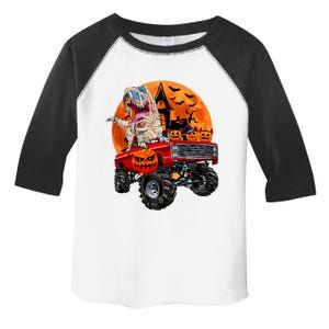 Halloween Dinosaur Skeleton T Rex Scary Pumpkin Moon Toddler Fine Jersey T-Shirt