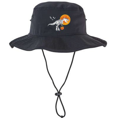 Halloween Dinosaur Skeleton T Rex Scary Pumpkin Moon Bucket Hat