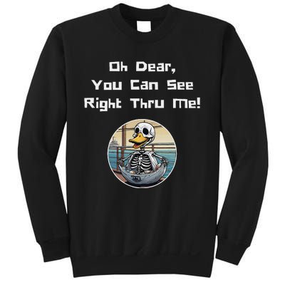 Halloween Duck Skeleton Oh Dear You Can See Right Thru Me Sweatshirt