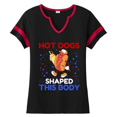 Hot Dogs Shaped This Body For Hot Dogs Lovers 4th Of July Funny Gift Ladies Halftime Notch Neck Tee