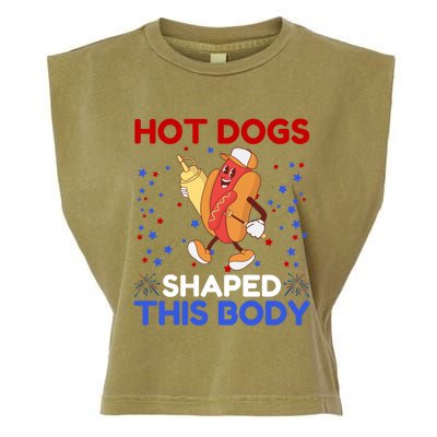 Hot Dogs Shaped This Body For Hot Dogs Lovers 4th Of July Funny Gift Garment-Dyed Women's Muscle Tee