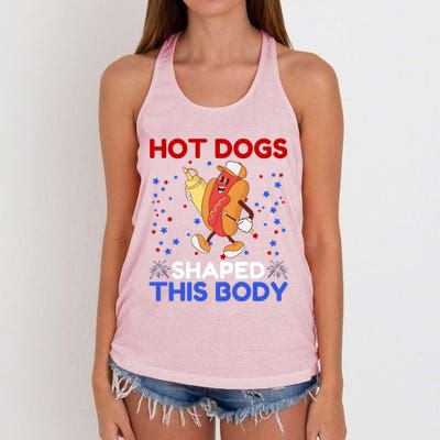 Hot Dogs Shaped This Body For Hot Dogs Lovers 4th Of July Funny Gift Women's Knotted Racerback Tank