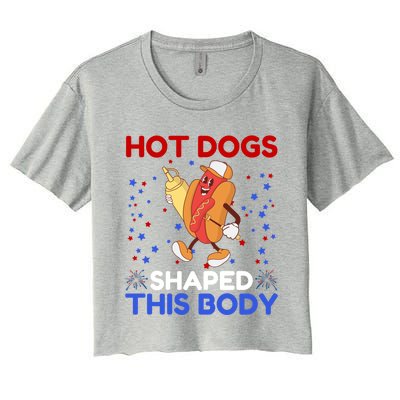 Hot Dogs Shaped This Body For Hot Dogs Lovers 4th Of July Funny Gift Women's Crop Top Tee