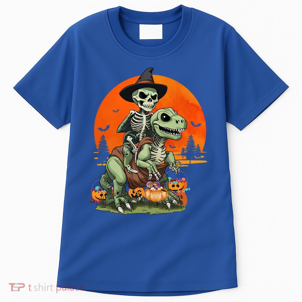 Halloween Dinosaur Skeleton T Rex Pumpkin Moon Funny Gift Tall T-Shirt