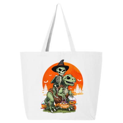 Halloween Dinosaur Skeleton T Rex Pumpkin Moon Funny Gift 25L Jumbo Tote