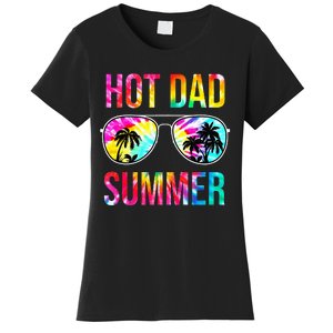 Hot Dad Summer Family Matching Sunglasses Tie Dye Funny Dad Women's T-Shirt