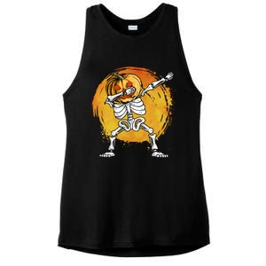 Halloween Dabbing Skeleton Halloween Cute Gift Ladies PosiCharge Tri-Blend Wicking Tank