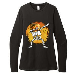 Halloween Dabbing Skeleton Halloween Cute Gift Womens CVC Long Sleeve Shirt