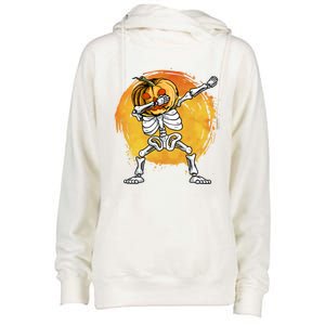 Halloween Dabbing Skeleton Halloween Cute Gift Womens Funnel Neck Pullover Hood