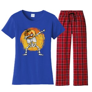 Halloween Dabbing Skeleton Halloween Cute Gift Women's Flannel Pajama Set