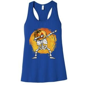 Halloween Dabbing Skeleton Halloween Cute Gift Women's Racerback Tank