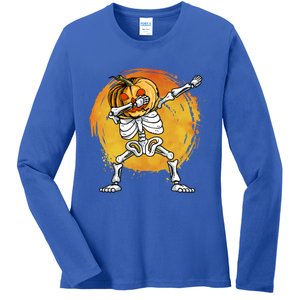 Halloween Dabbing Skeleton Halloween Cute Gift Ladies Long Sleeve Shirt