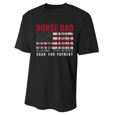 Horse Dad Scan For Payment Horse Lover Daddy FatherS Day Performance Sprint T-Shirt