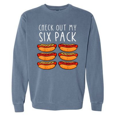 Hot Dog Six Pack Hot Dog BBQ Barbeque Funny Hot Dog Garment-Dyed Sweatshirt