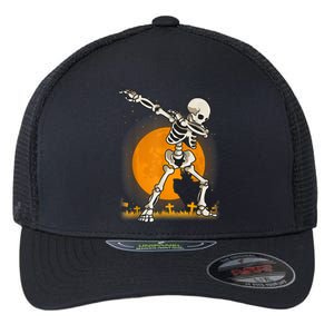 Halloween Dabbing Skeleton Flexfit Unipanel Trucker Cap